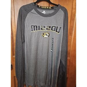 Missouri Tigers Mizzou Shirt Mens XXL Athletic Cut Long Sleeve Gray